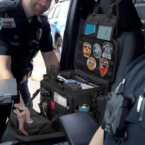 Miniatura 2 de Trunab Patrol Bag - Organizador de asiento delantero de coche para policía, bolsa de servicio militar con funda para laptop de 15.6 pulgadas