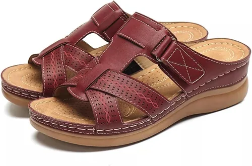 Miniatura 16 de Ladmiple Sandalias ortopédicas florales de moda 2023 con soporte de arco, zapatillas romanas casuales con puntera abierta