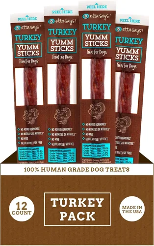 Miniatura 12 de etta says! Yumm Sticks - Golosinas de carne seca real para perros, carne seca de res, pollo, cerdo y pavo, grado humano, fabricadas en los Estados