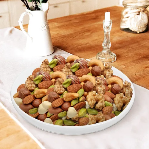 Miniatura 3 de Kichvoe Bandeja de cerámica para tartas, plato redondo de postre de 6.10 pulgadas, plato de servicio de alimentos para aperitivos, frutas, galletas