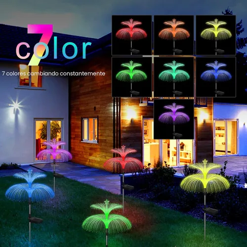 Miniatura 2 de Weepong - Luces solares para jardín 3 unidades, nuevas luces solares mejoradas al aire libre, resistentes al agua, 7 colores que cambian, doble