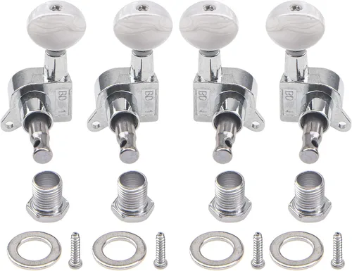 Miniatura 2 de Juego de 4 clavijas de afinación para ukelele Yootones 2L2R, juego de cabezales de máquina compatibles con guitarra de ukelele de 4 cuerdas
