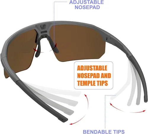 Miniatura 6 de Q217 HD Gafas de sol polarizadas para mujeres y hombres, ciclismo, correr, pesca, senderismo, golf, béisbol, voleibol, deportes al aire libre, Q217