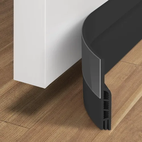 Miniatura 22 de Holikme Burlete para puerta de 41 pulgadas, para debajo de la puerta, bloqueador de corrientes de aire para puertas, tapón de ruido, adhesivo Gris