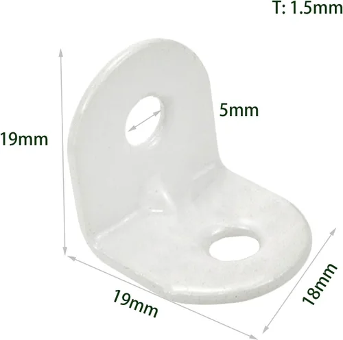 Miniatura 2 de Soporte de esquina de 0.75 pulgadas en L, soportes de ángulo recto de 90 grados, soportes de acero inoxidable para muebles de madera, mesas, sillas