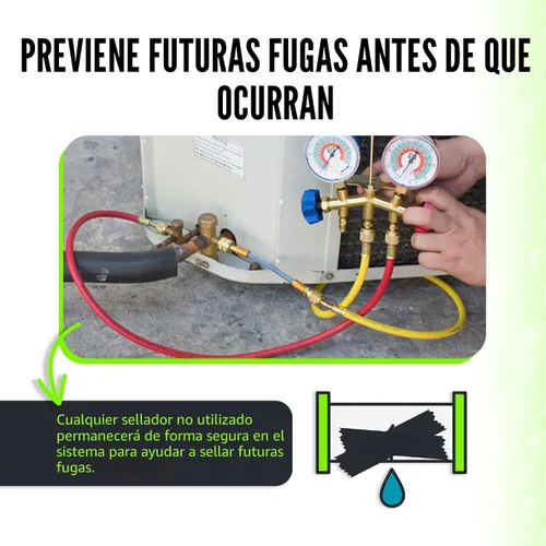Miniatura 6 de Leak Saver Direct Inject Ultimate 3 en 1 Sellador de fugas de refrigerante AC con tinte UV y removedor de humedad para la mayoría de sistemas