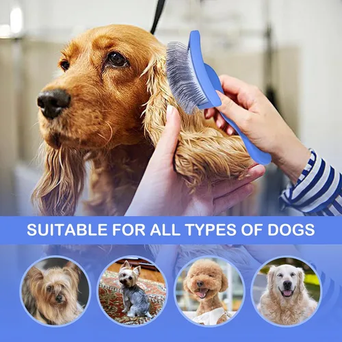 Miniatura 6 de Cepillo deslizante para perros, kit de aseo dorado para garabatos dorados, cepillos desmenuzadores para Goldendoodles, Labradoodles, Poodles, Azul