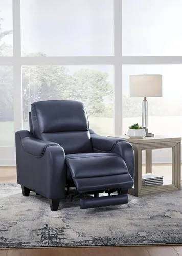 Miniatura 11 de Signature Design by Ashley Mercomatic - Sillón reclinable eléctrico contemporáneo con reposacabezas ajustable y carga rápida USB-C, cuero, altura