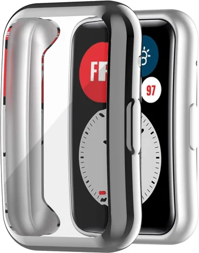 Miniatura 4 de Funda protectora compatible con Huawei Watch Fit, funda protectora de silicona TPU suave y flexible, a prueba de golpes y arañazos para Huawei Watch