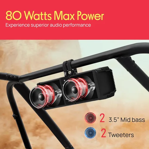 Miniatura 2 de Pyle Barra de sonido ATV/UTV de 11 pulgadas, altavoces Bluetooth UTV impermeables con amplificador de clase D integrado, sistema de altavoces de 2