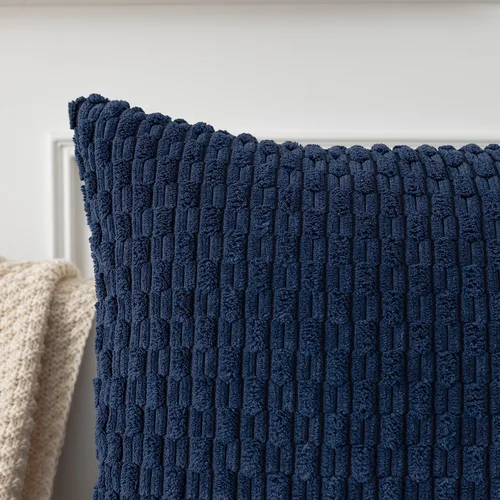 Miniatura 34 de K Kevin Textile - Juego de 2 fundas de almohada decorativas de corduroy suave azul con rayas estilo bohemio, fundas de almohada para sofá, cama