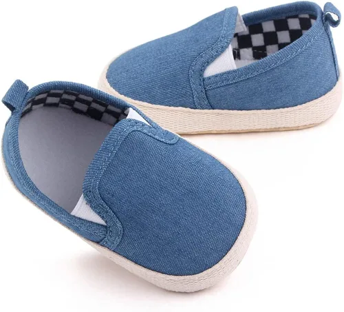 Miniatura 2 de Clowora Unsex - Zapatos de lona para niños y niñas, para recién nacidos, antideslizantes, suela suave, para cuna, zapatos casuales para bebés de 3 a