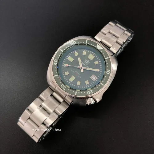 Miniatura 2 de Steeldive SD1970 Reloj de buceo, 6105 Turtle Captain Willard, NH35, Zafiro, Verde, Buceador, BNIB, Buceador, reloj de buceo