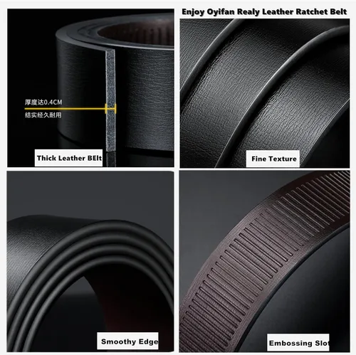 Miniatura 6 de Oyifan Cinturón negro para hombre cinturón de diseñador de cuero genuino para hombre cinturón de moda para hombre cinturón casual para hombre