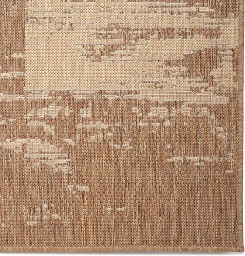 Miniatura 9 de Alfombra moderna abstracta para interiores y exteriores, resistente a la intemperie, para porche, terraza, balcón, patio, 5 x 7 pies, color beige