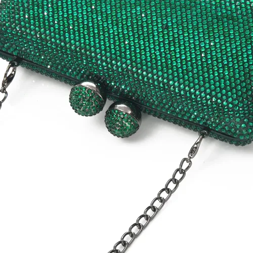 Miniatura 5 de Bolso de noche con diamantes de imitación completos para mujer, dije de cumpleaños, compromiso, boda, fiesta