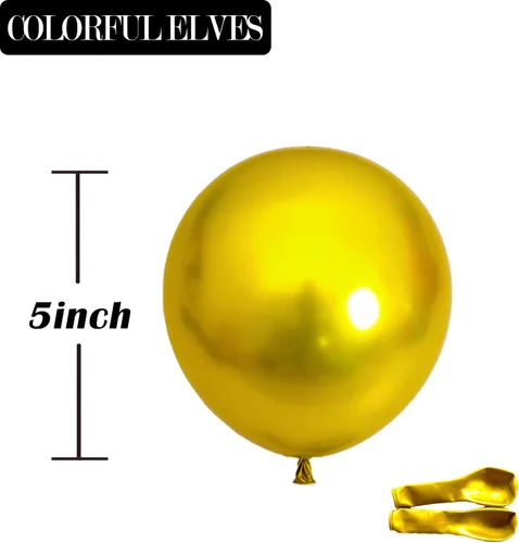 Miniatura 2 de 100 globos dorados metálicos de 5 pulgadas, pequeños globos cromados de helio dorado brillante para decoraciones de fiestas
