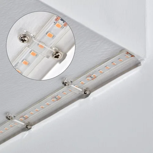 Miniatura 6 de MMSD Paquete de 100 soportes de montaje para tira de luces LED, soporte de luz de rayas, gancho de cinta LED, clips rígidos con 202 tornillos