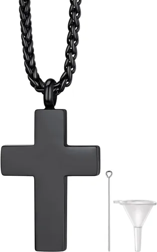 Miniatura 11 de Richsteel Collares de urna para cenizas para mujeres y hombres, collar con colgante de cremación para cenizas, joyería conmemorativa de acero