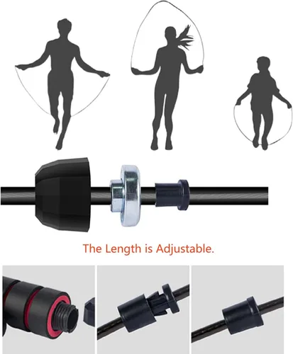 Miniatura 3 de Cable de repuesto para cuerda de salto de velocidad, 4 piezas de 9.8 ft (9.8 pies) de alambre de acero inoxidable con revestimiento de polímero