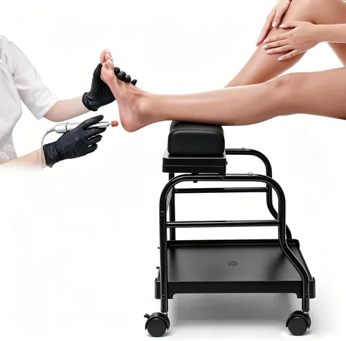 Elitzia Carro Portátil de Pedicura con Reposapiés - Carro de Salón de Belleza y Baño de Pies para Uñas - Estación de Soporte Profesional ET27971