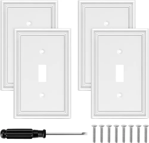 Miniatura 12 de Cubiertas blancas para enchufes de pared, placa decorativa moderna para interruptor de luz, cubierta de enchufe, placas de interruptor, cubierta