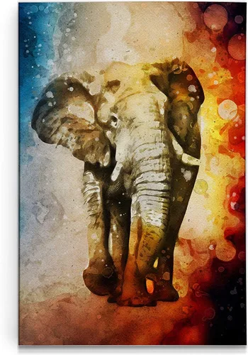 Miniatura 19 de Renditions Gallery Watercolor Elephant Gallery Wrapped Canvas Wall Art, 12x18, Black/White