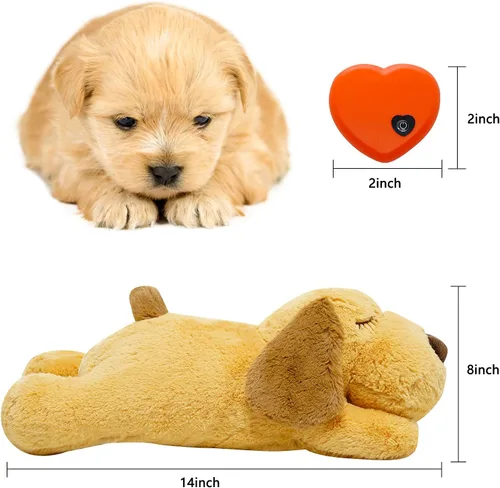 Miniatura 2 de HonourHope Juguete de latido del corazón para perro para aliviar la ansiedad, suave felpa para mascotas, ayuda para entrenamiento conductual