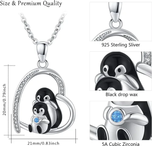 Miniatura 3 de TUGHRA Collares de corazón de plata de ley S925, collar de corazón delicado regalo de joyería para mujeres y niñas