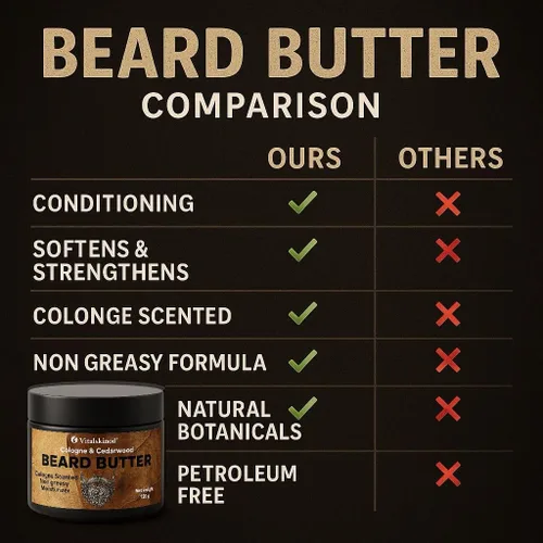 Miniatura 4 de Mantequilla para barba para hombres, humectante acondicionador no graso con aroma a colonia y madera de cedro, 4.23 onzas