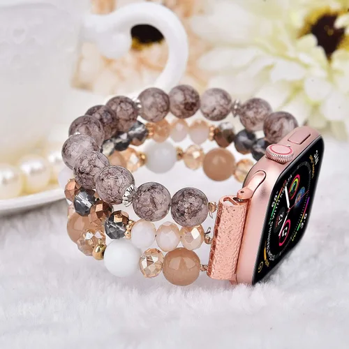 Miniatura 2 de CAGOS Bracelet Beaded Compatible with Apple Watch Band Series 11/10/9/8/7/6/5/4/3/2/1 SE 38mm 40mm 41mm 42mm 44mm 45mm 46mm, Cute Handmade Fashion