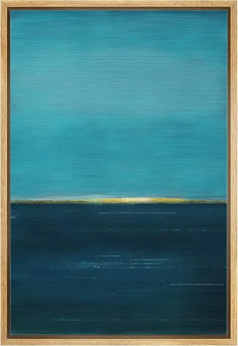 Miniatura 11 de SIGNWIN Lienzo enmarcado para pared, nubes blancas sobre el mar azul marino, pintura al óleo del océano costero, primer plano abstracto, moderno