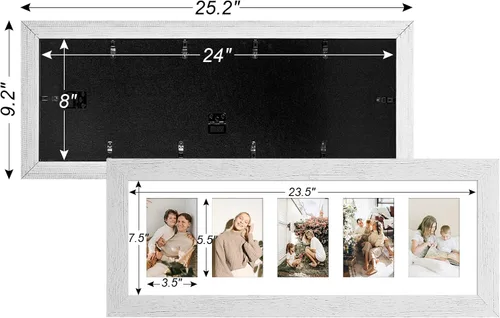 Miniatura 300 de Marcos de Fotos Collage de 13.5X15.5 con 7 Aberturas para Fotos de 4X6, Marco de Fotos Múltiples con Paspartú para Decoración de Pared, Grano
