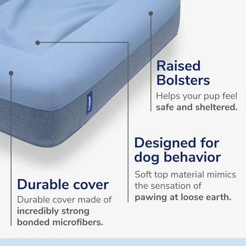 Miniatura 2 de Casper Cama para perro, espuma viscoelástica de felpa, pequeña, color azul