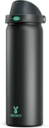 Miniatura 18 de Botella de agua aislada de 40 onzas con popote, botella de agua de metal de acero inoxidable con tapa 2 en 1, a prueba de fugas, fría durante 24