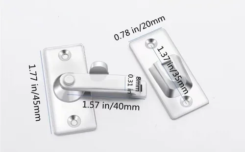 Miniatura 2 de szhdxsy - 2 pestillos de acero inoxidable de 180 grados, pestillo deslizante de puerta abatible, cerradura de puerta corredera de granero, cerradura