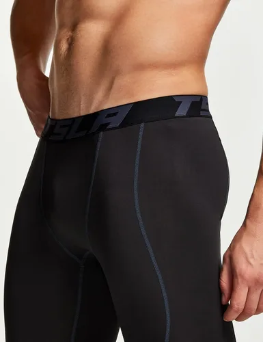 Miniatura 7 de TSLA - Paquete de 1 o 2 pantalones térmicos de compresión para hombre, leggings deportivos y mallas para correr pantalones para usar como primera