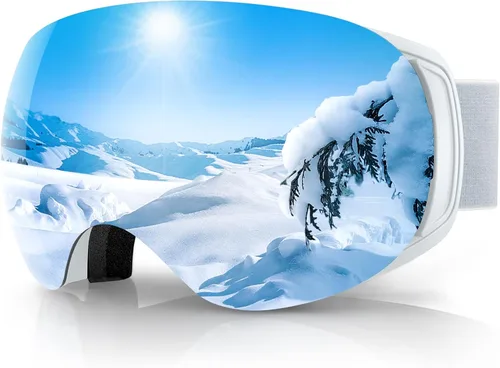Miniatura 17 de findway Gafas de esquí OTG para mujeres, hombres, adultos, jóvenes - Sobre gafas, gafas de nieve - Lente intercambiable, gafas de snowboard antivaho