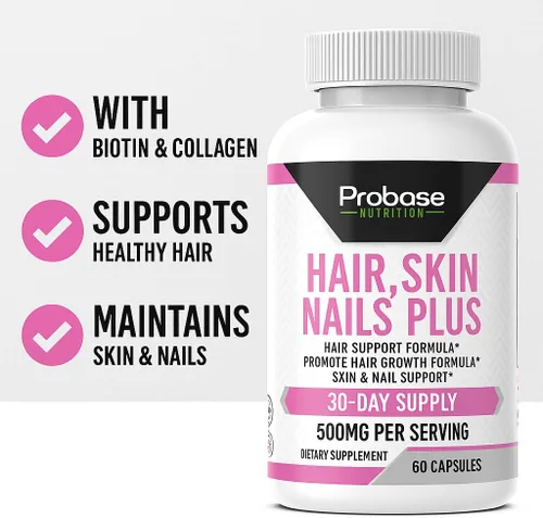 Miniatura 4 de Probase Nutrition Cabello, piel y uñas más 60 cápsulas de suministro para 30 días