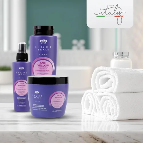 Miniatura 5 de Lisap Mascarilla de cabello morado para cabello rubio, plateado y gris, mascarilla antiamarillo y latón para cabello dañado, acondicionador profundo