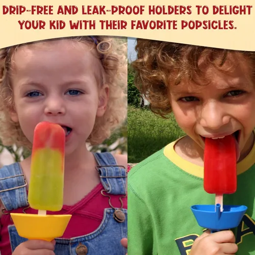 Miniatura 6 de THE ORIGINAL - Soporte para paletas sin caída sin bisfenol A (BPA) y apto para lavavajillas, soporte para golosinas congeladas sin desorden con Rojo