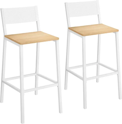 Miniatura 10 de VASAGLE Juego de 2 taburetes de bar, sillas de bar para cocina, comedor, industrial, gris carbón y negro ULBC070B22