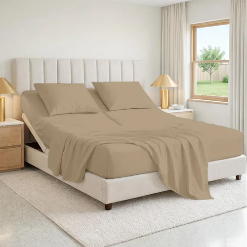 Miniatura 13 de SGI bedding Sábana Queen de 28" con Parte Superior Dividida Flex Head, 100% Algodón Egipcio, Cuenta de Hilos 1000, Sábana Superior Flex para Cama