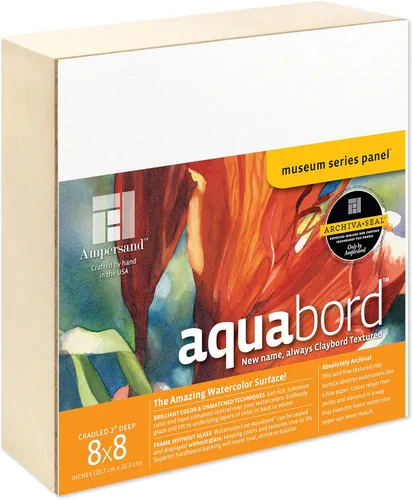 Miniatura 26 de Ampersand Art Supply Aquabord - Panel de pintura de acuarela, superficie altamente absorbente para acuarela, gouache y caseína de 8 x 8 pulgadas