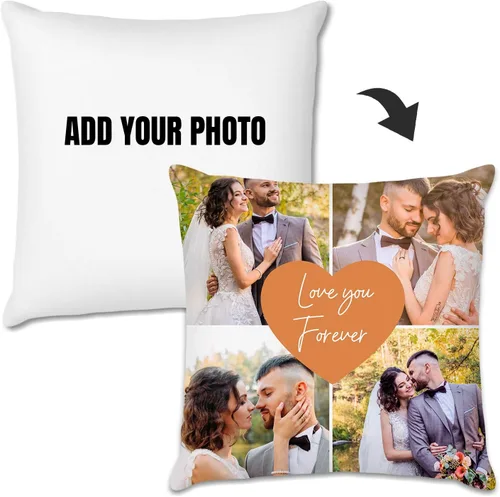 Miniatura 2 de Easycosy Almohada personalizada con texto de imagen, funda de almohada con foto, regalos personalizados para parejas, funda de cojín con foto, 4