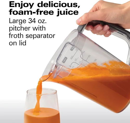 Miniatura 7 de Hamilton Beach Professional Máquina exprimidora, extractor centrífugo, con súper canal de 3.5 pulgadas para frutas y verduras enteras, herramienta