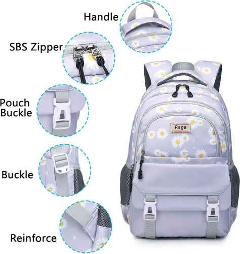 Miniatura 4 de Asge Backpack for Girls Backpack Teenage School Backpack College Bookbag for Kids Casual Daypack with Lunch Box