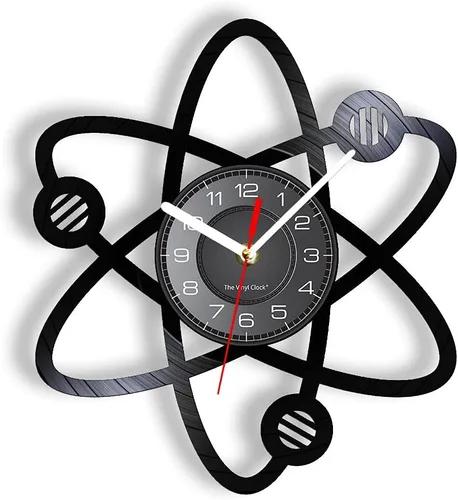 Reloj de pared de 12 pulgadas, cuarzo silencioso, sin tictac, funciona con pilas, moderno, decorativo, física, ciencia, mecánica cuántica, reloj de