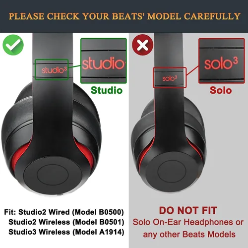Miniatura 2 de SoloWIT Almohadillas de gel refrescante de repuesto para auriculares Beats Studio 2 y Studio 3 con cable e inalámbricos, almohadillas con espuma