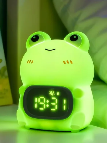 Miniatura 11 de Lampeez - Luz nocturna de rana para niños, lindos regalos de rana, luz nocturna LED de silicona suave para habitación infantil, decoración